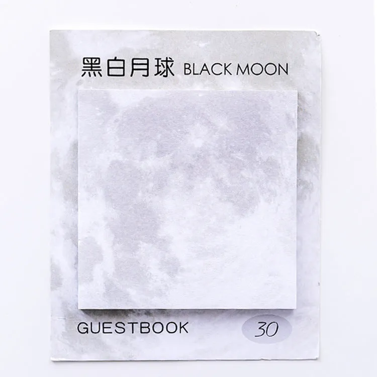 Square planet oil painting sticky notes pad showing Earth, Mars, Mercury designs