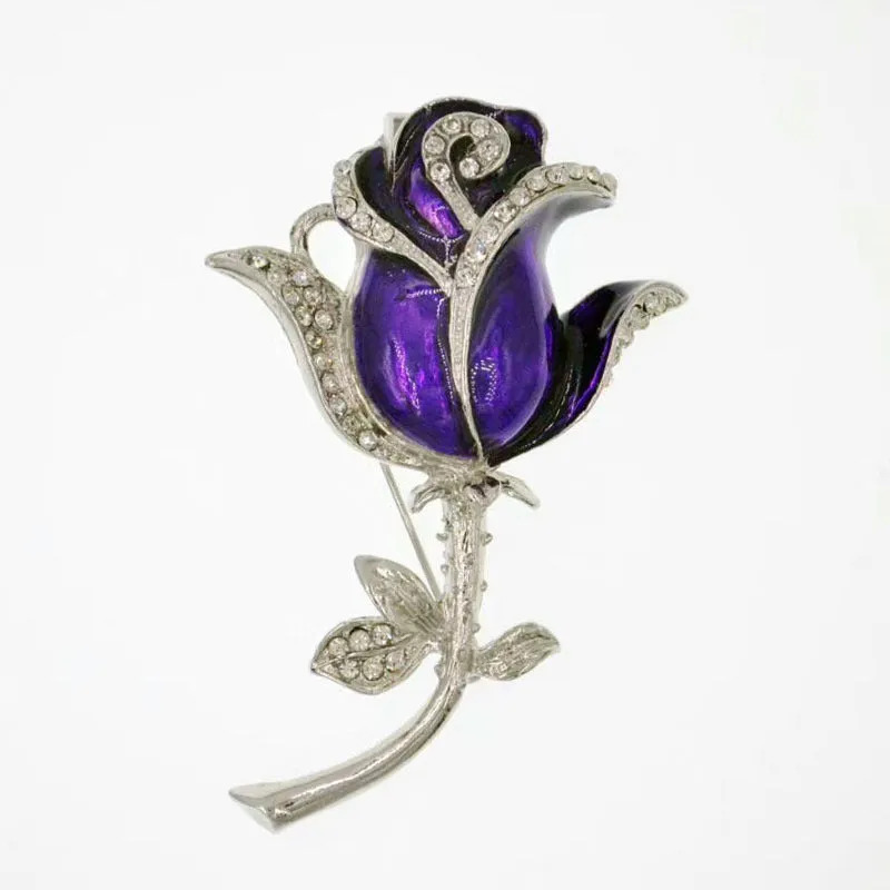 Diamond-studded metal rose flower crystal USB flash drive with USB 2.0 interface in blue colour option