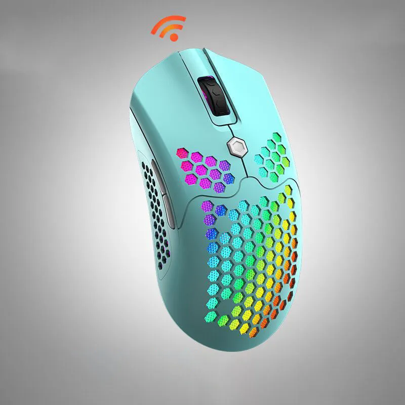 Free Wolf X2 Wireless Mouse in black with 7 keys and four-way scroll wheel on a desk