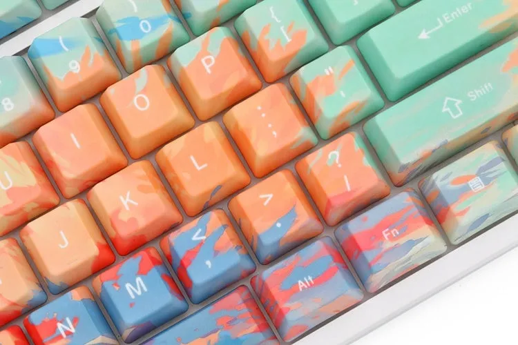 Custom five-sided sublimation sunset colourful OEM keycap for mechanical keyboard
