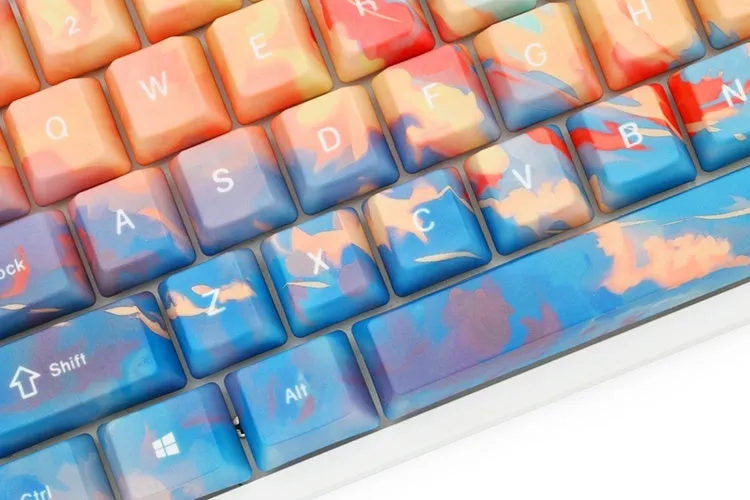 Custom five-sided sublimation sunset colourful OEM keycap for mechanical keyboard