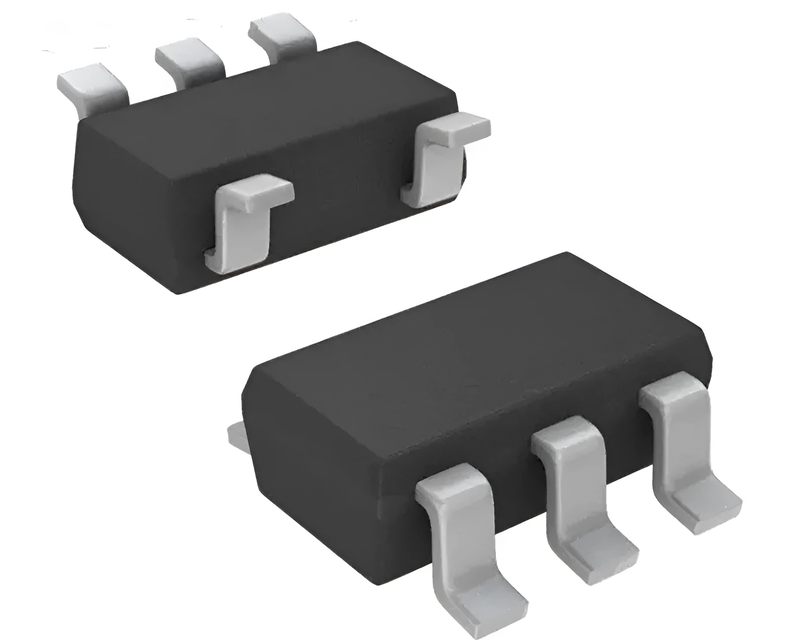 Microchip 24LC02BT-I/OT surface mount I2C serial EEPROM memory chip in SOT-23 package