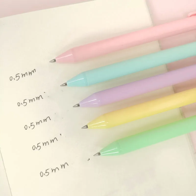 Pack of 5 Candy Colour Gel Pens with 0.5mm fine tip and plastic body in assorted style options