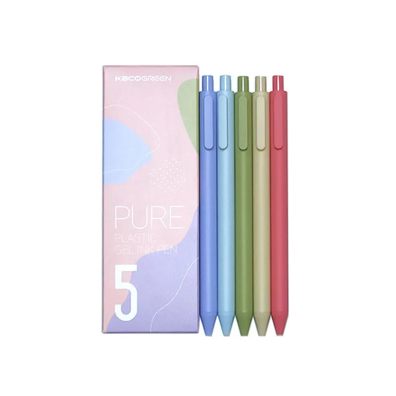 Pack of 5 Candy Colour Gel Pens with 0.5mm fine tip and plastic body in assorted style options