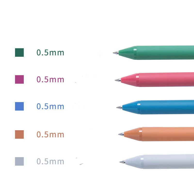 Pack of 5 Candy Colour Gel Pens with 0.5mm fine tip and plastic body in assorted style options