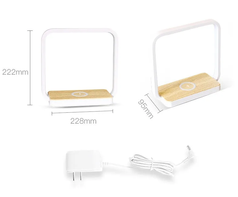 White plastic intelligent induction lamp with touch switch and Apple charging interface
