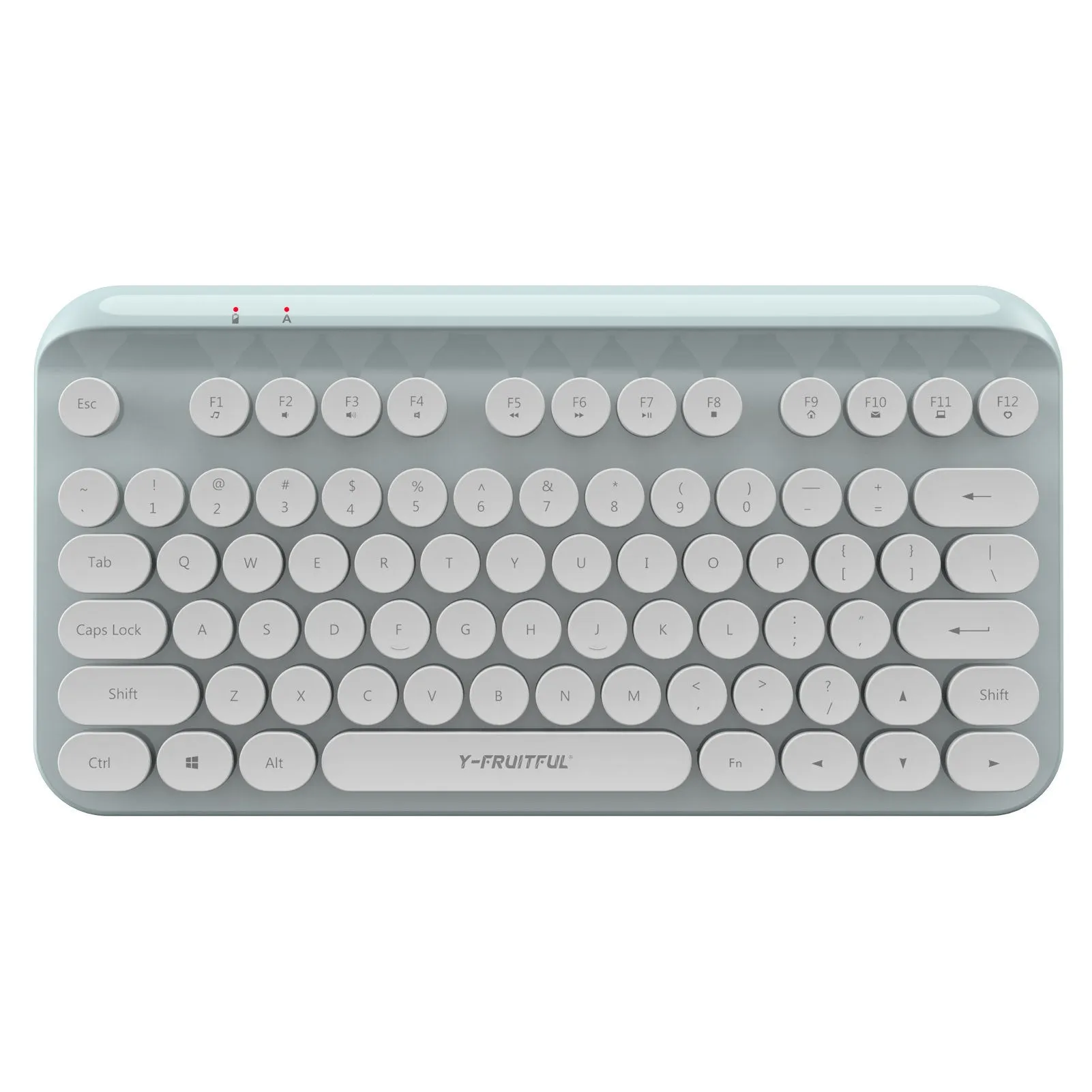 Mini 2.4G Punk Wireless Keyboard with 75 keys in white colour on flat surface