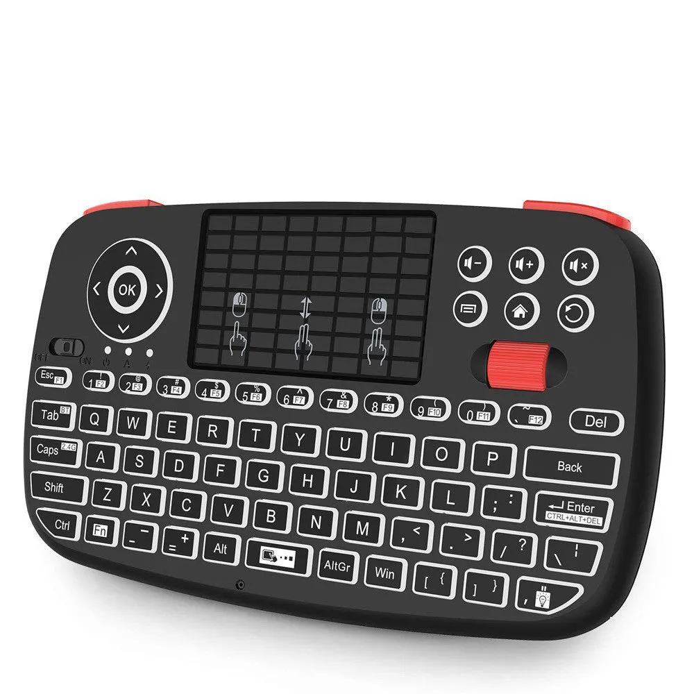 i4 dual mode Bluetooth and 2.4g wireless mini keyboard with multimedia keys in black