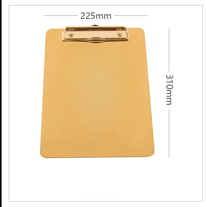 Stainless steel golden folder board in three sizes small, medium, and large on a white background
