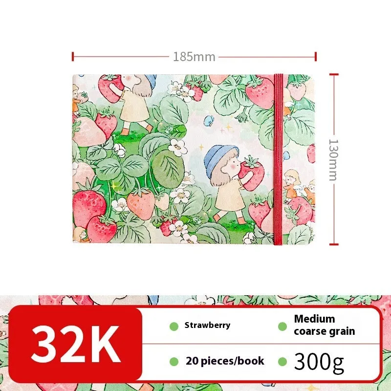 Feiluniao handmade watercolour notebook with fabric cover showing thematic design options