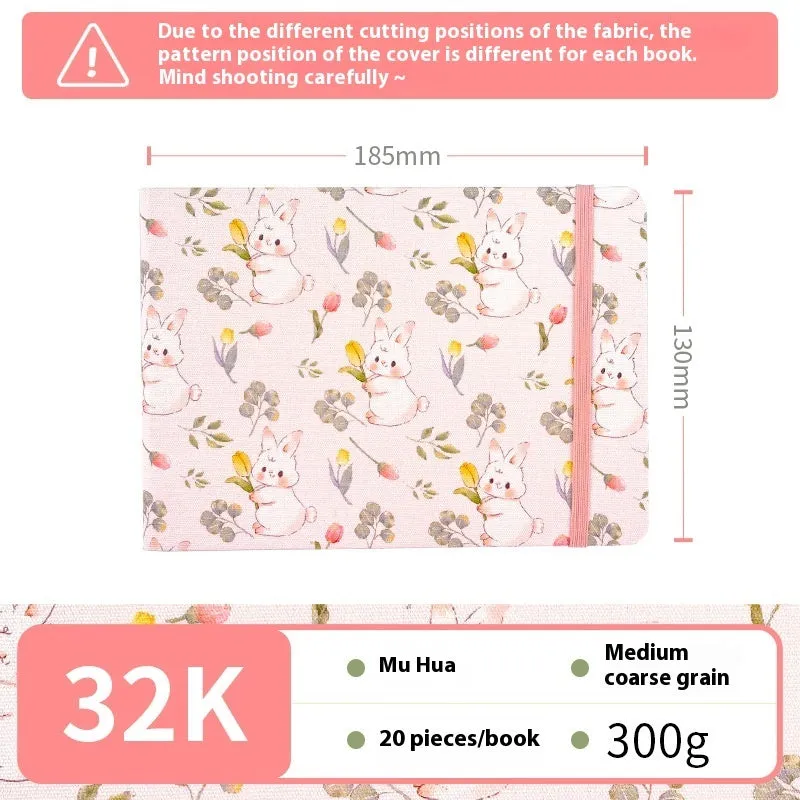 Feiluniao handmade watercolour notebook with fabric cover showing thematic design options