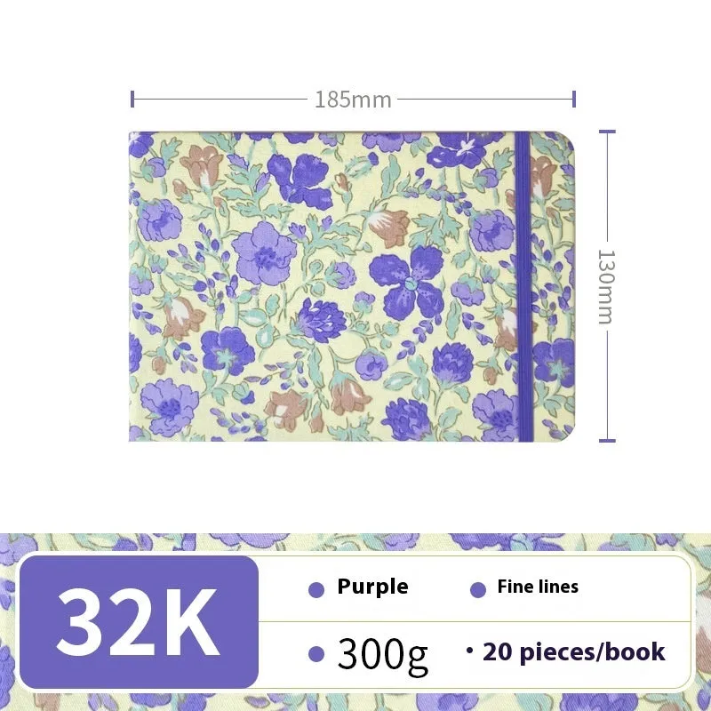 Feiluniao handmade watercolour notebook with fabric cover showing thematic design options