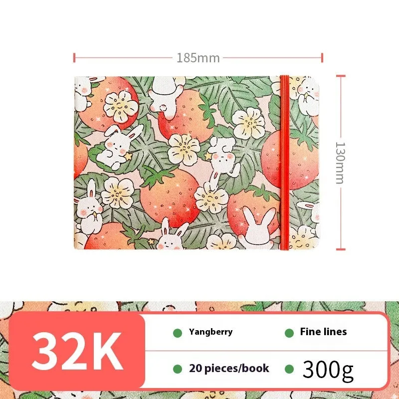 Feiluniao handmade watercolour notebook with fabric cover showing thematic design options