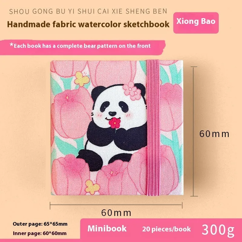 Feiluniao handmade watercolour notebook with fabric cover showing thematic design options