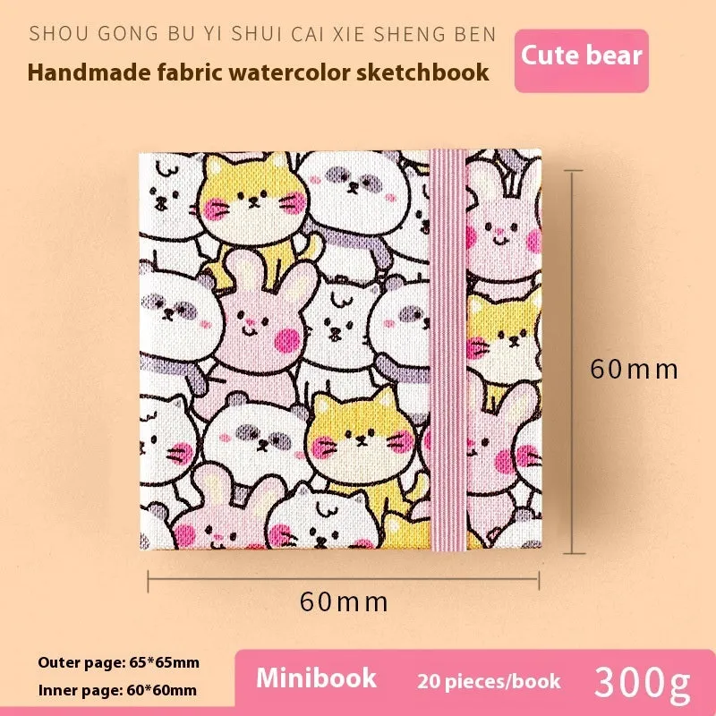 Feiluniao handmade watercolour notebook with fabric cover showing thematic design options