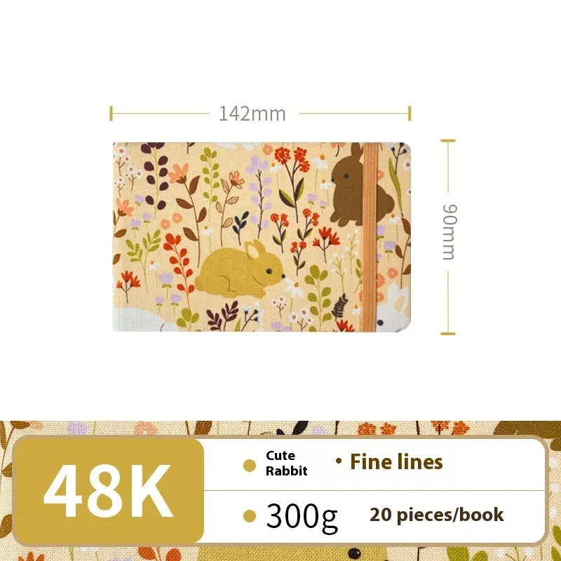 Feiluniao handmade watercolour notebook with fabric cover showing thematic design options