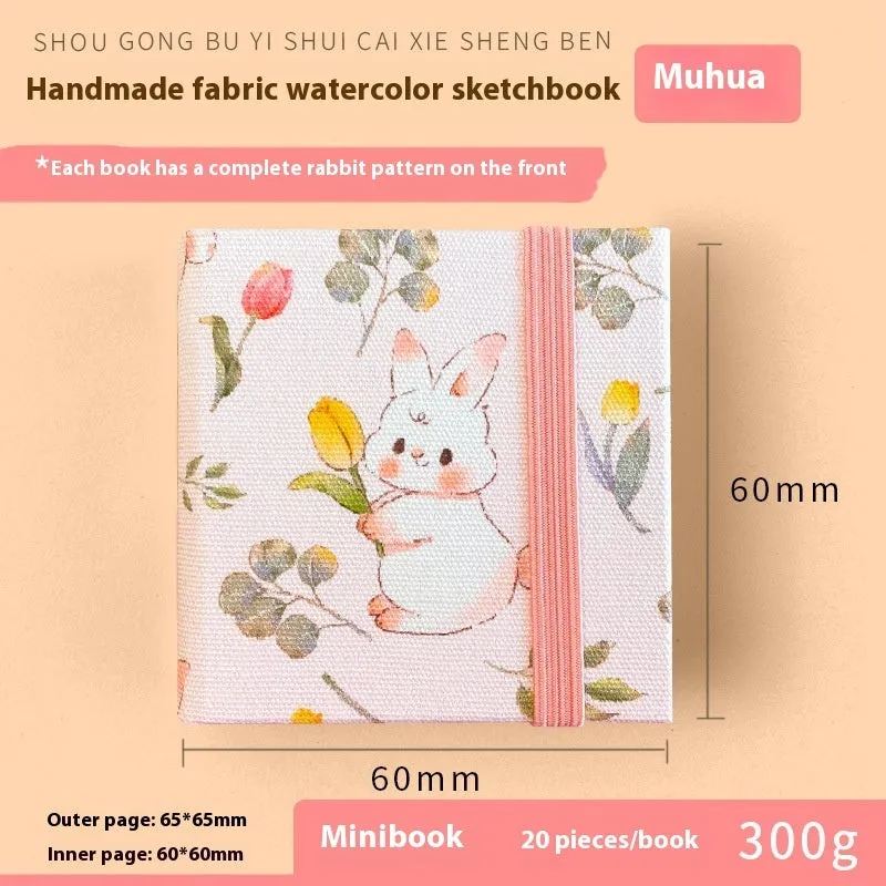 Feiluniao handmade watercolour notebook with fabric cover showing thematic design options