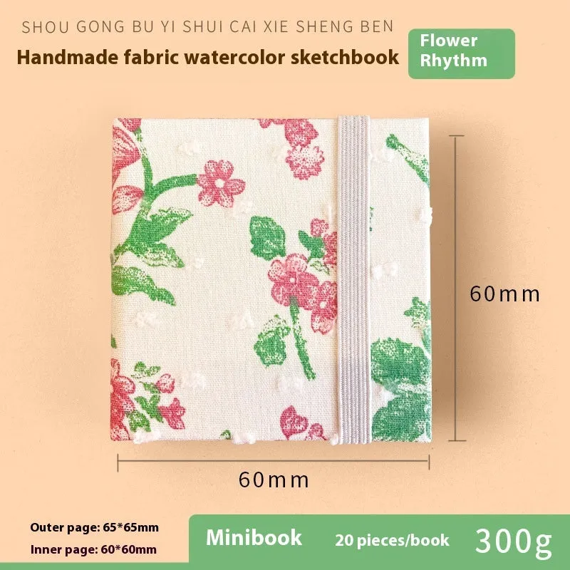 Feiluniao handmade watercolour notebook with fabric cover showing thematic design options