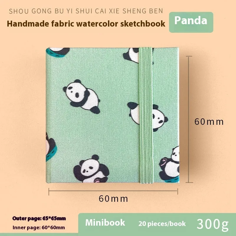 Feiluniao handmade watercolour notebook with fabric cover showing thematic design options