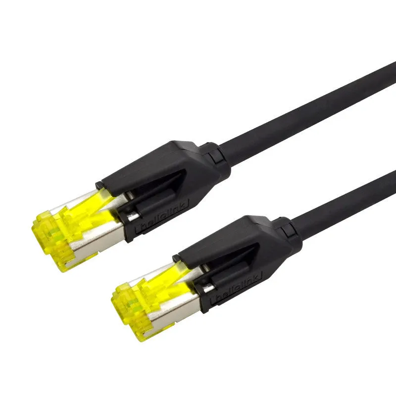 Black industrial super class 6 PROFINET EtherCAT network cable with PVC jacket on white background