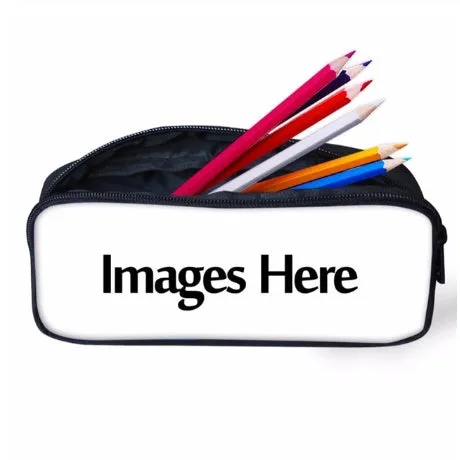 Customised pattern polyester large capacity pencil case with zipper closure 10x21x4cm