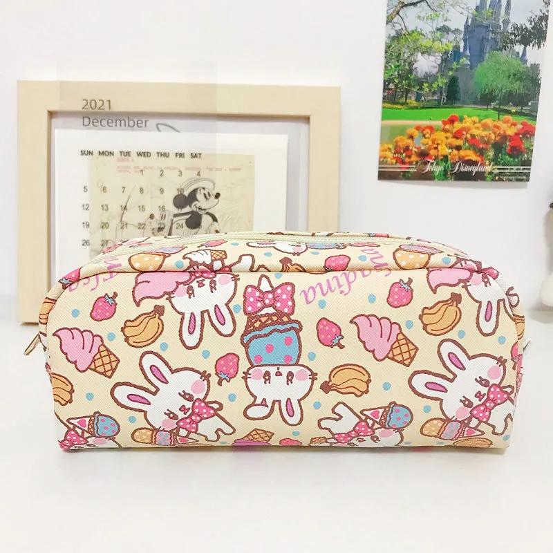 Printed PVC pencil case cylindrical design 19 cm Japanese cute cartoon pattern soft material