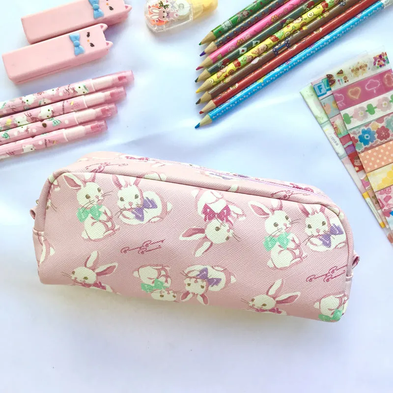 Printed PVC pencil case cylindrical design 19 cm Japanese cute cartoon pattern soft material