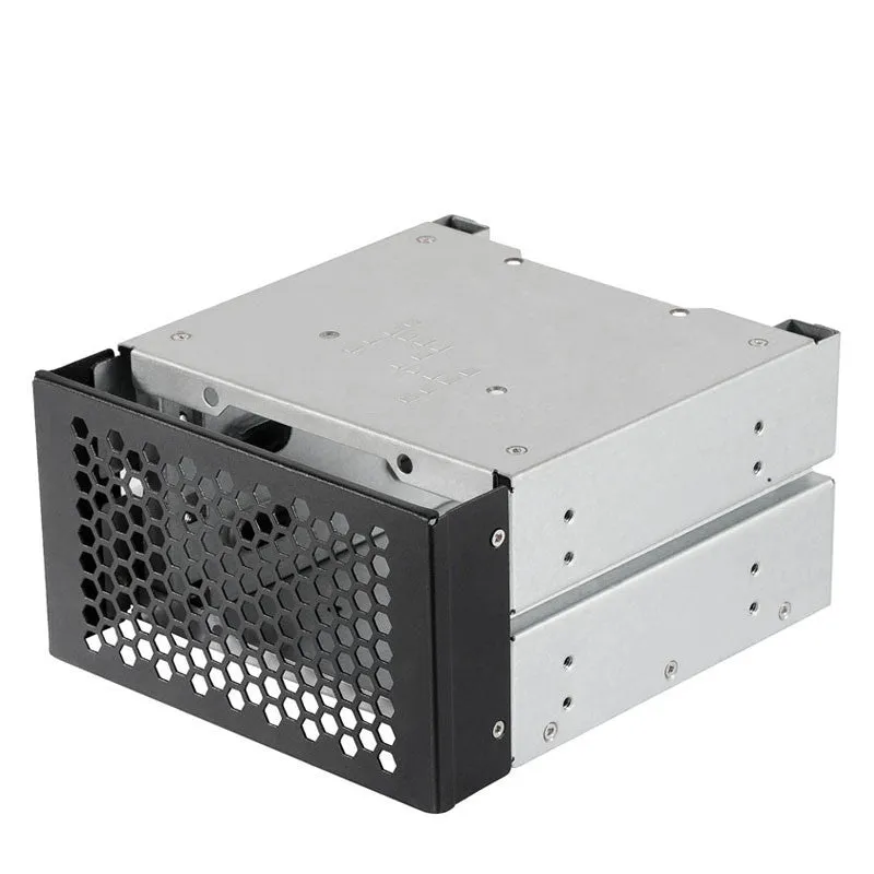 Transparent hard drive cage for 5.25-inch to 3.5-inch drive conversion