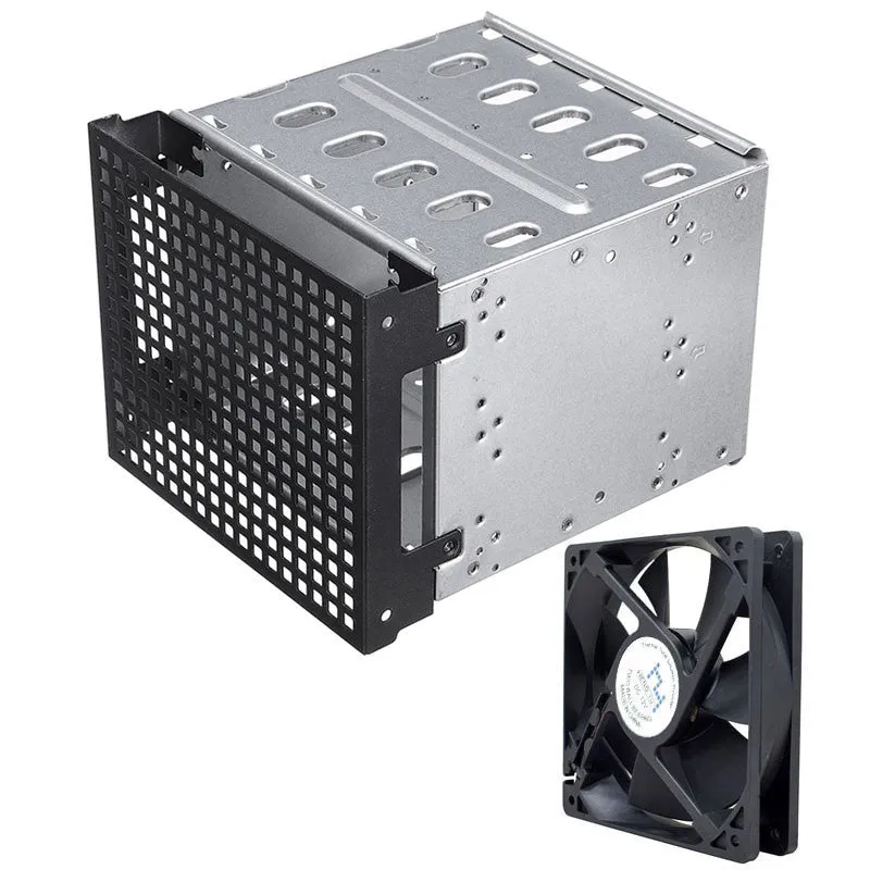 Transparent hard drive cage for 5.25-inch to 3.5-inch drive conversion