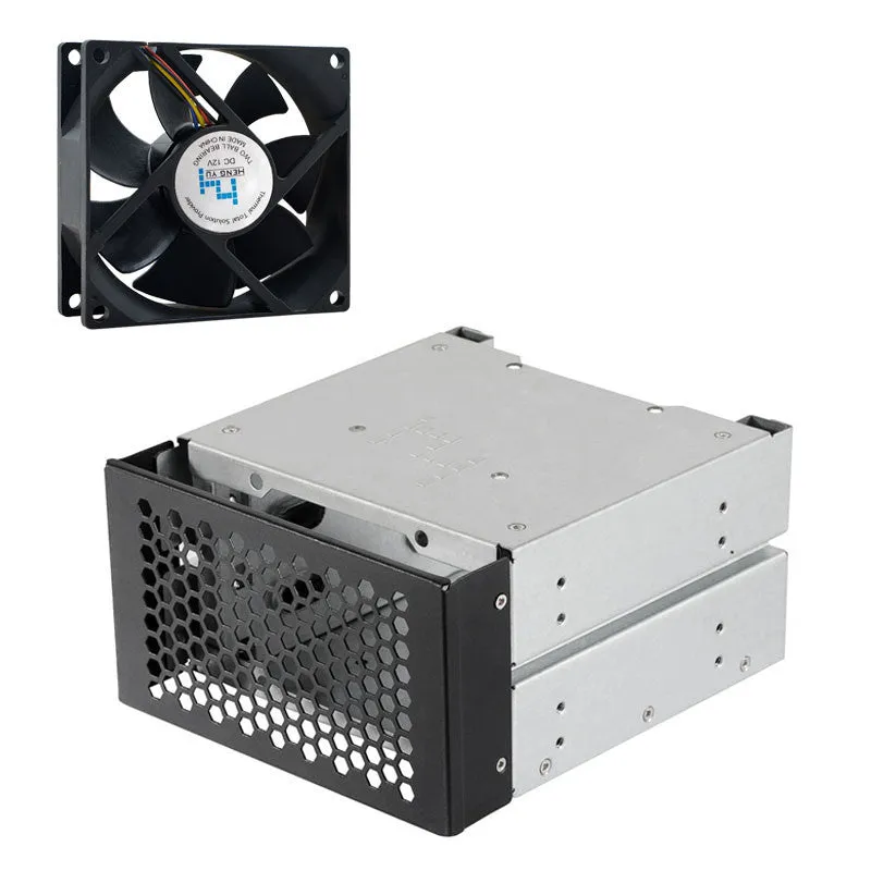 Transparent hard drive cage for 5.25-inch to 3.5-inch drive conversion