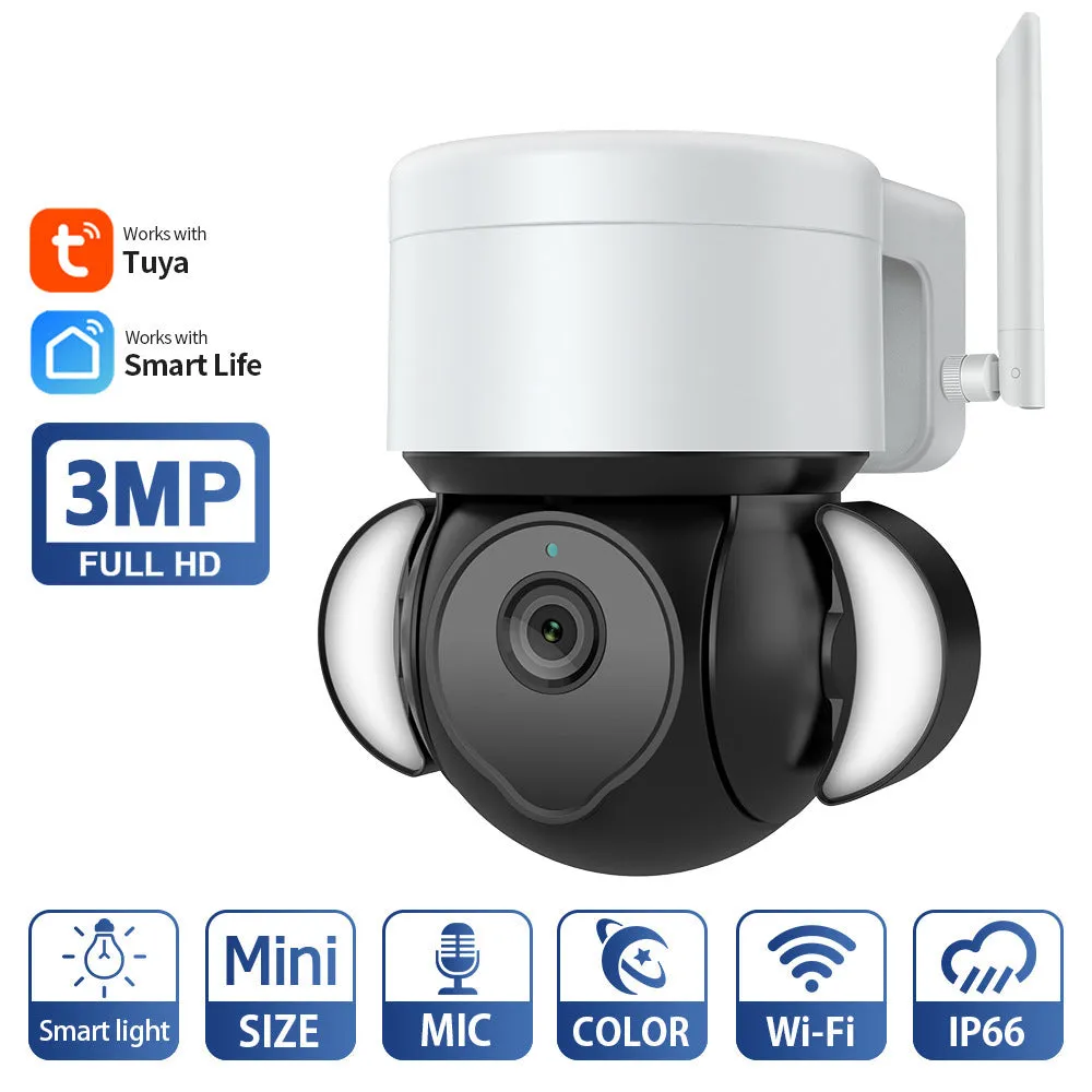 Graffiti 4G outdoor surveillance camera 2-inch plastic ABS with full colour night vision floodlight assist bidirectional speech