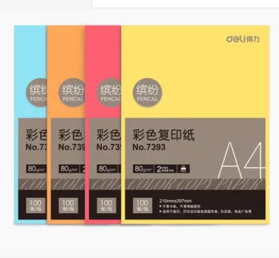 Pack of A4 copy paper 70g white 500 sheets with blue and pink colour options