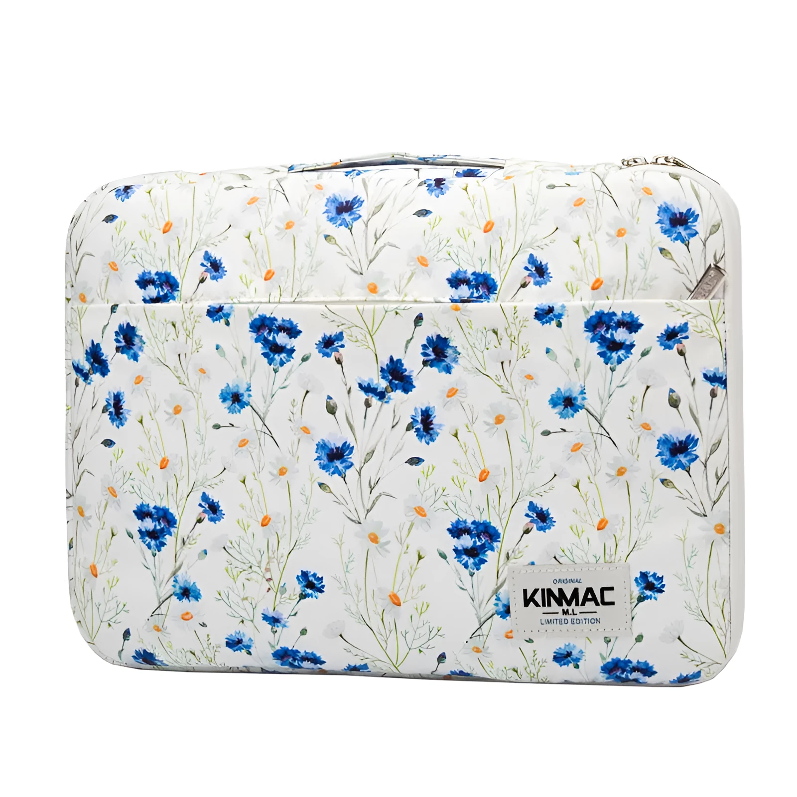 White polyester waterproof shockproof laptop sleeve with zipper closure for 15.6 inch notebook
