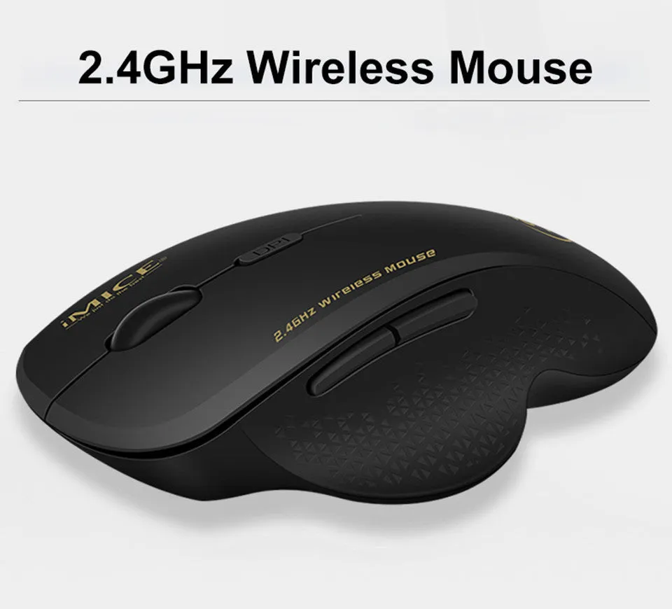 2.4G wireless mouse 6-button gaming mouse for notebook in obsidian black, compact size