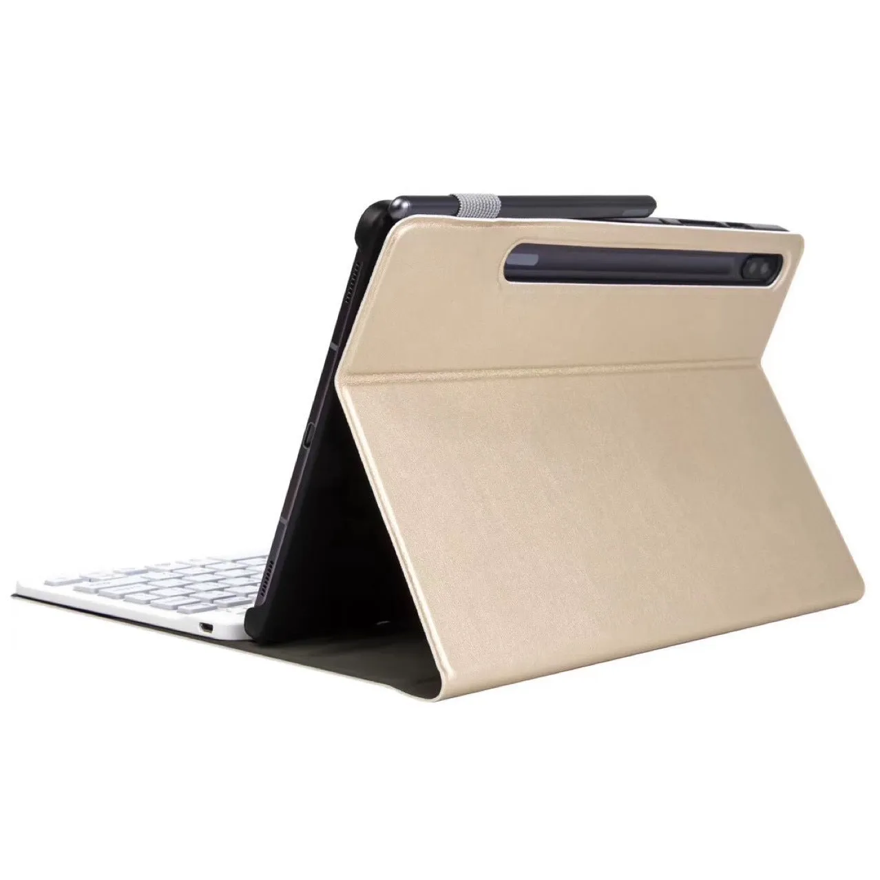 Samsung Bluetooth keyboard holster case in TPU clamshell design for Galaxy Tab models, black colour option