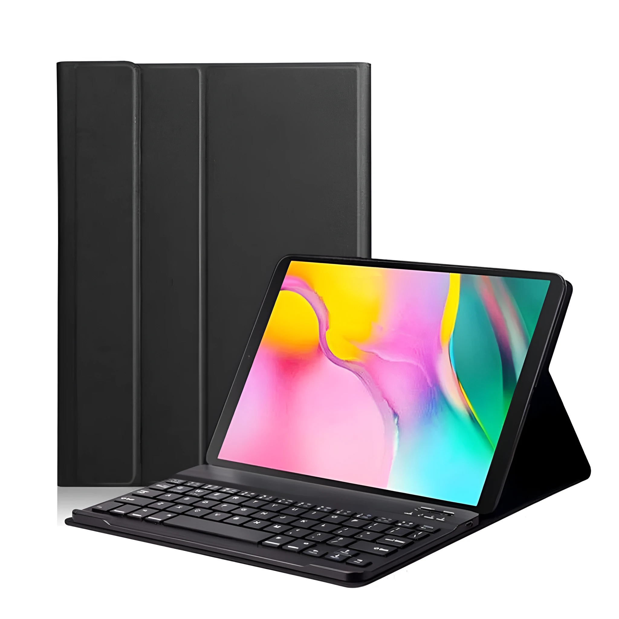 Samsung Bluetooth keyboard holster case in TPU clamshell design for Galaxy Tab models, black colour option