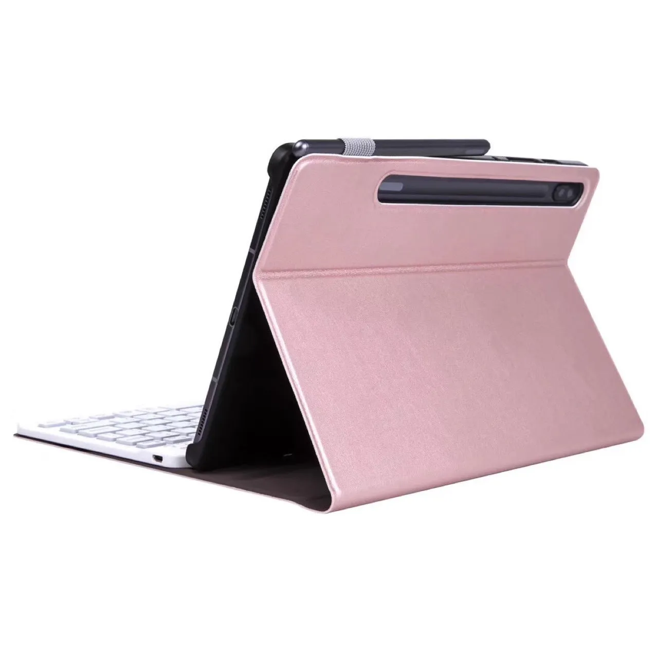 Samsung Bluetooth keyboard holster case in TPU clamshell design for Galaxy Tab models, black colour option