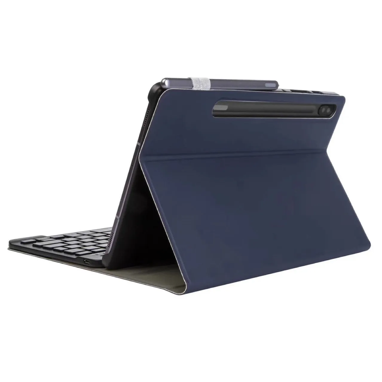 Samsung Bluetooth keyboard holster case in TPU clamshell design for Galaxy Tab models, black colour option
