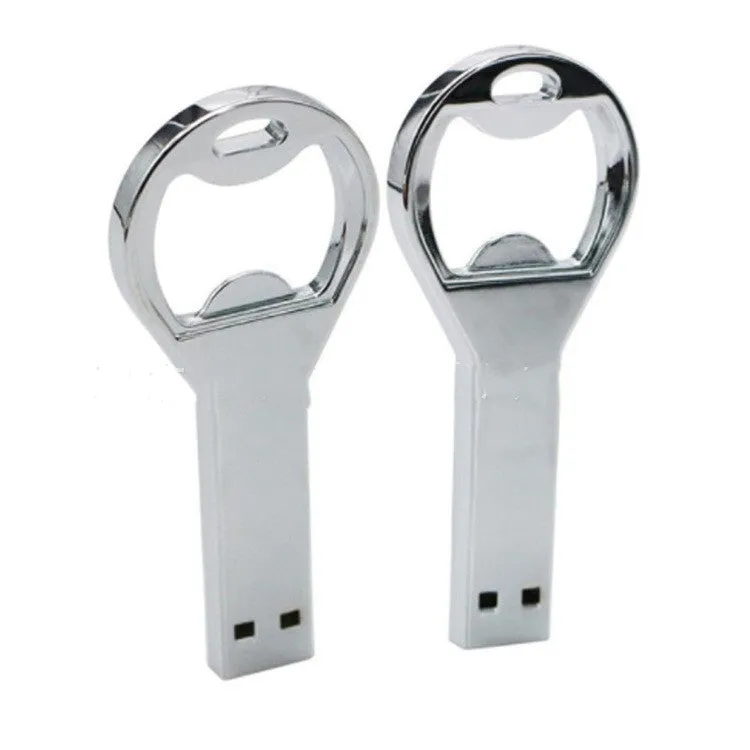 Metal key bottle opener USB flash drive with USB 2.0 port and metal casing