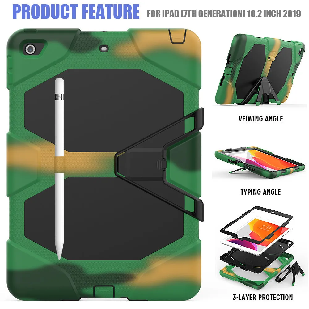 Flat all-inclusive protective sleeve for iPad 10.2 in silicone and plastic, multiple colours available