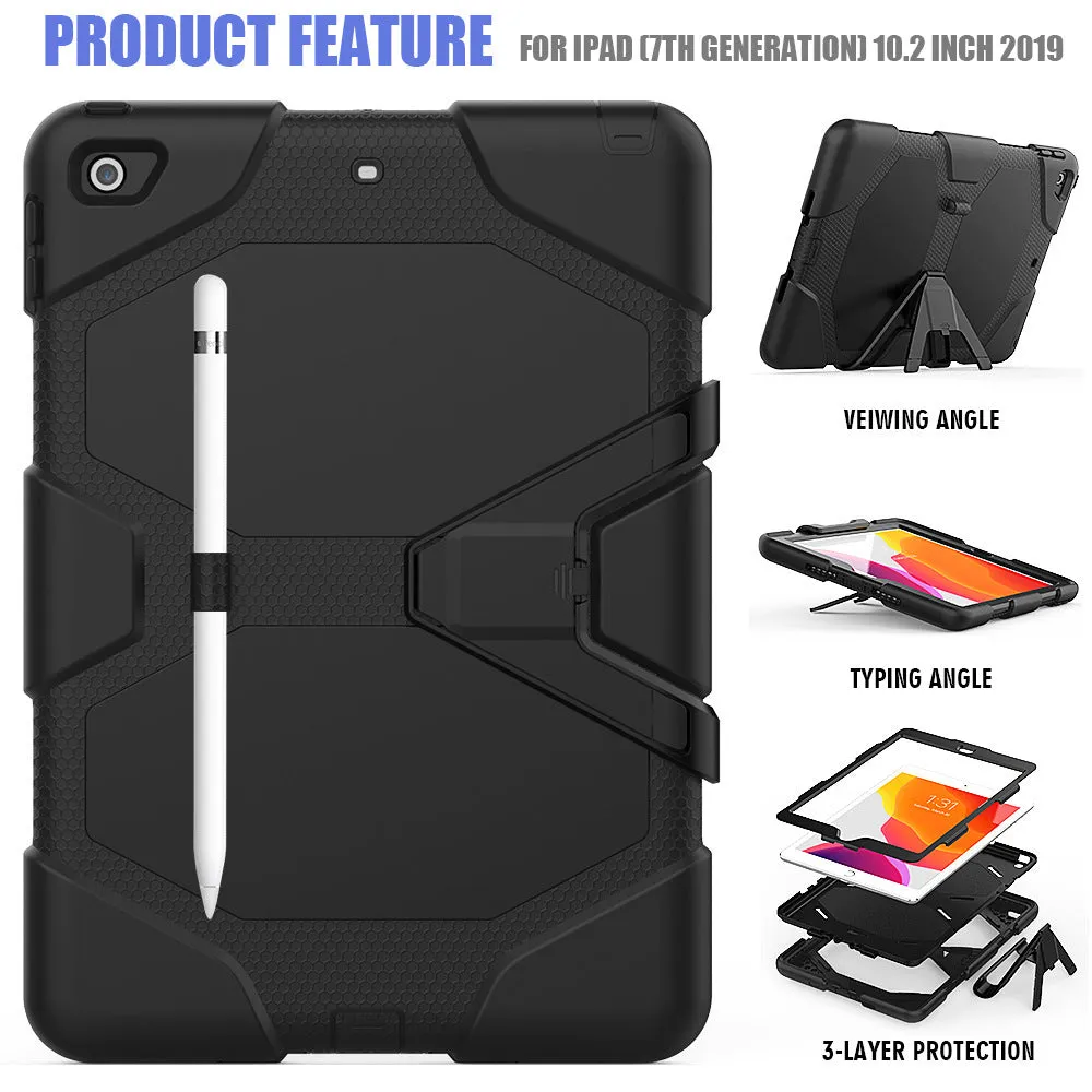 Flat all-inclusive protective sleeve for iPad 10.2 in silicone and plastic, multiple colours available