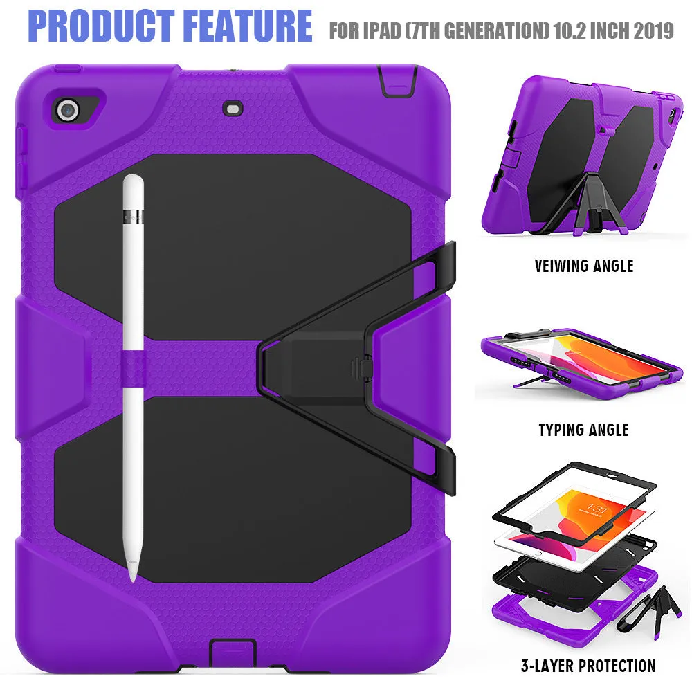 Flat all-inclusive protective sleeve for iPad 10.2 in silicone and plastic, multiple colours available