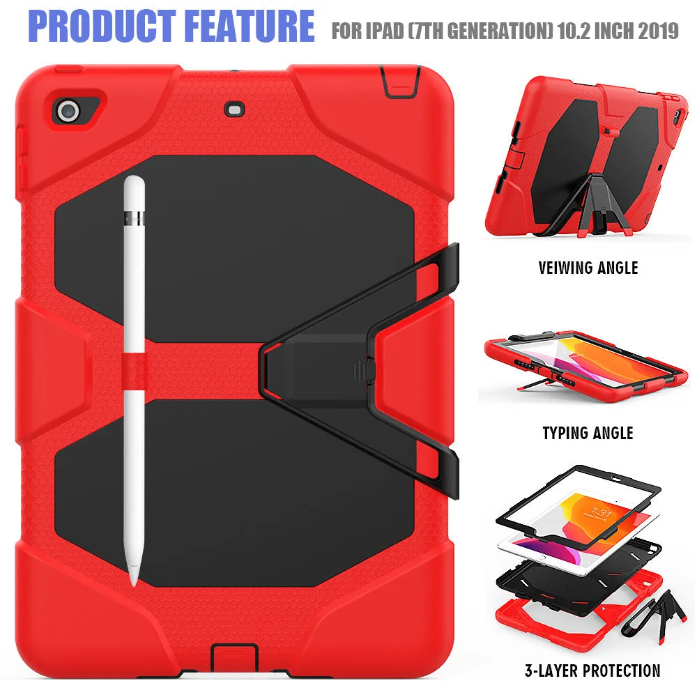 Flat all-inclusive protective sleeve for iPad 10.2 in silicone and plastic, multiple colours available