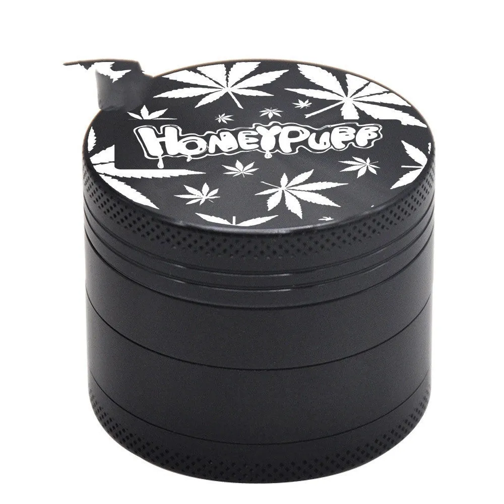 Four-layer T6 CNC aluminum alloy grinder with keychain razor bottle opener USB charging light and cash check lamp in black