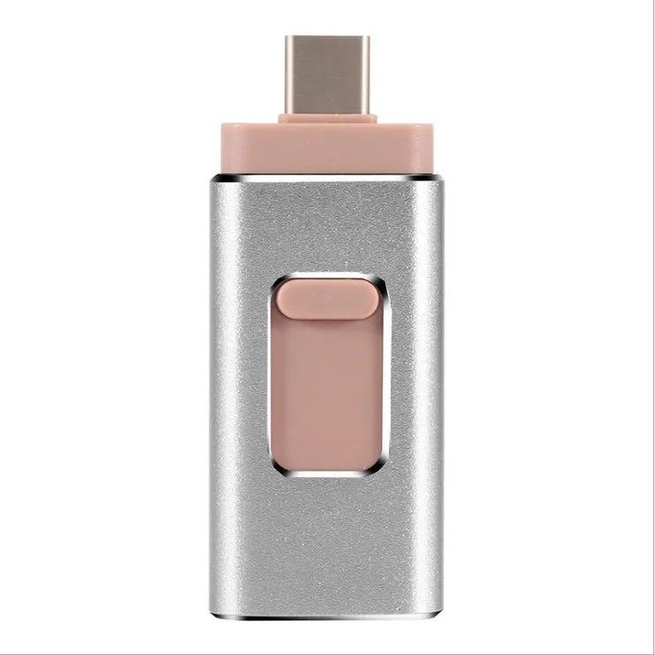 Four-in-one OTG metal U disk for Apple iPhone Android Type-C and computer USB with retractable design