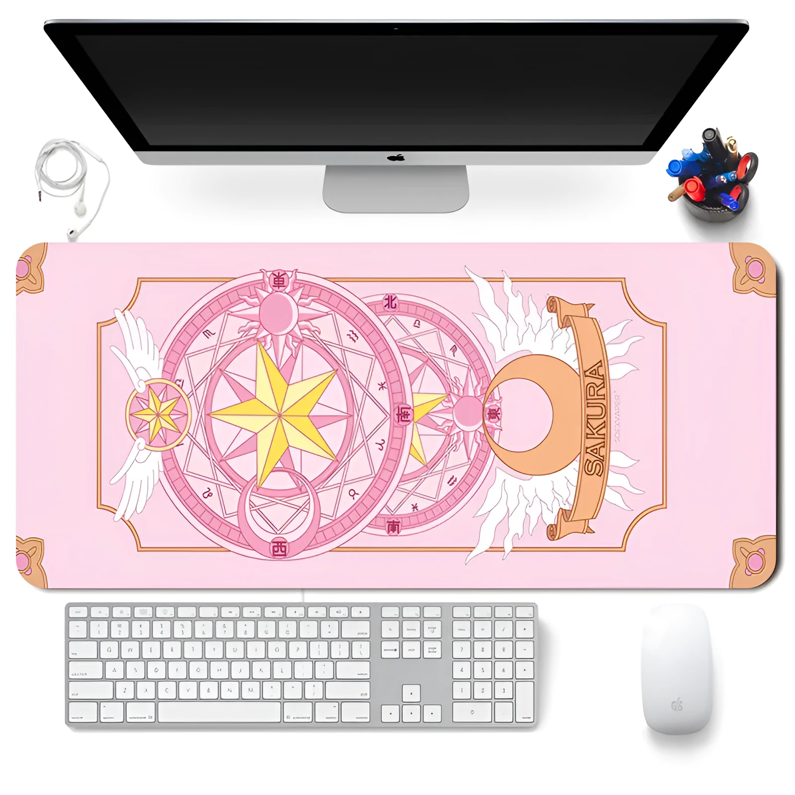 Super Sailor Moon desk mat non-slip mouse pad with natural rubber base and fine cloth surface 300x700x2 mm