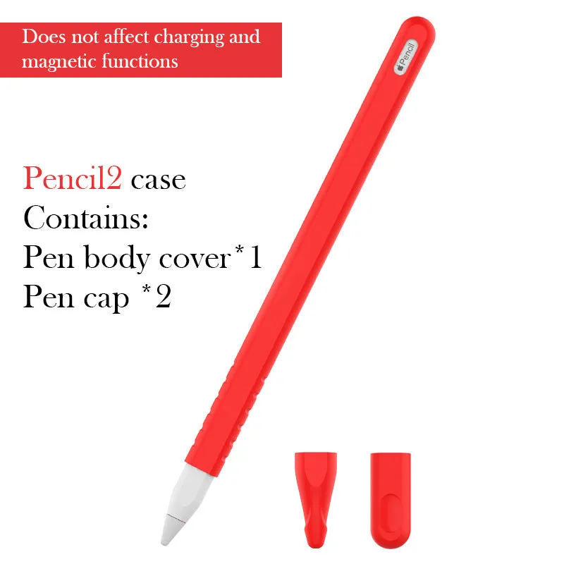 Solid colour TPE silicone pen case compatible with Apple iPad capacitor pen stylus in black.