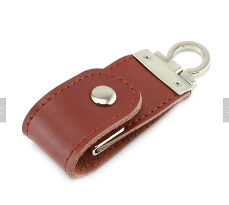 Creative metallic leather USB flash drive in Black Brown, 30x10mm, with USB 2.0 connector
