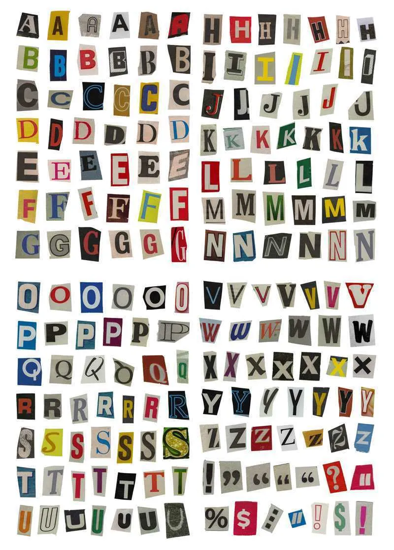 English letters and numbers symbol label sticker sheet with alphabet sets and week words in cute printed design