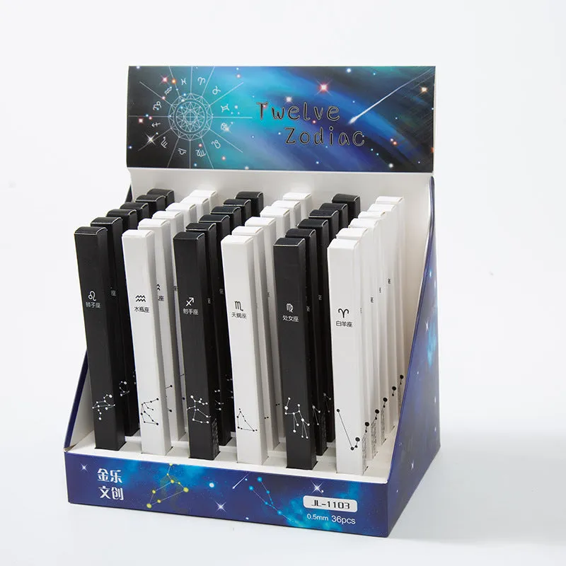Creative neutral pen with fine stainless steel nib in individual box packaging, 17cm length, random colour